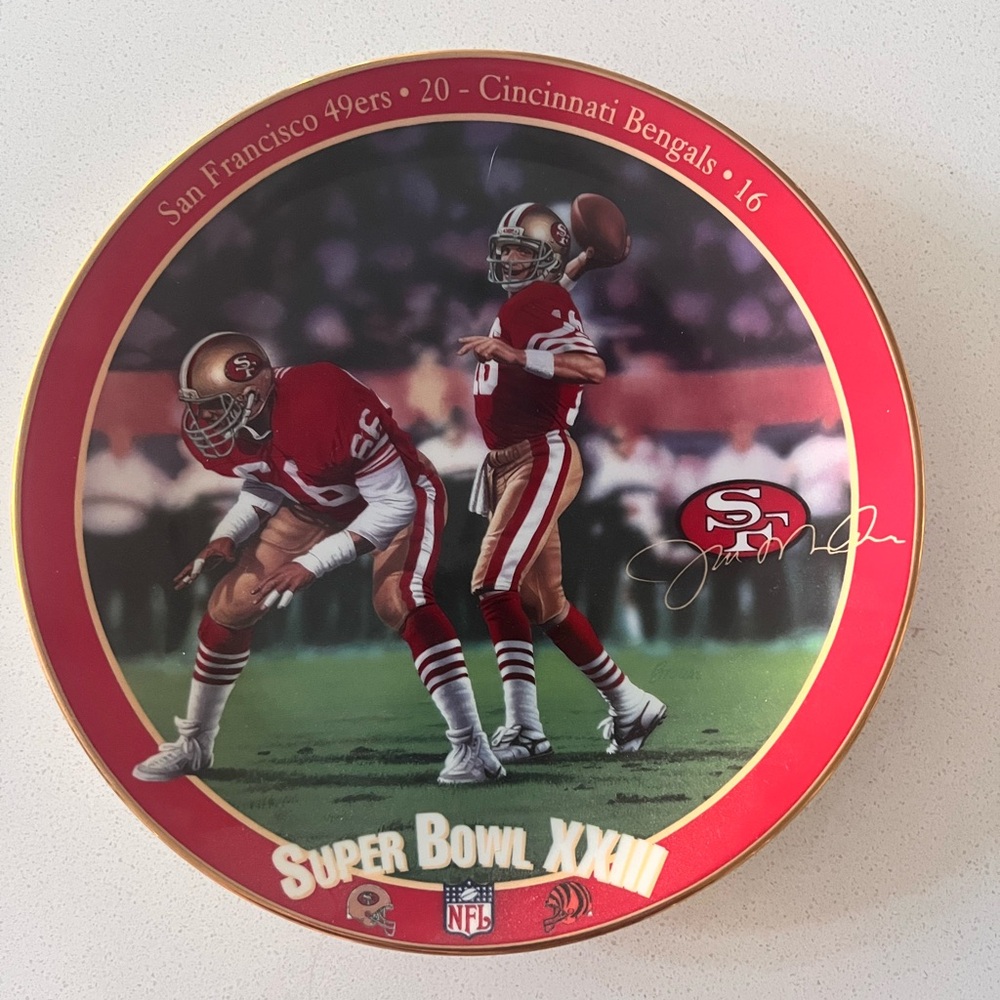 NFL 49ers Vs Bengals Super Bowl XXIII Signed & Numbered Plate 1994